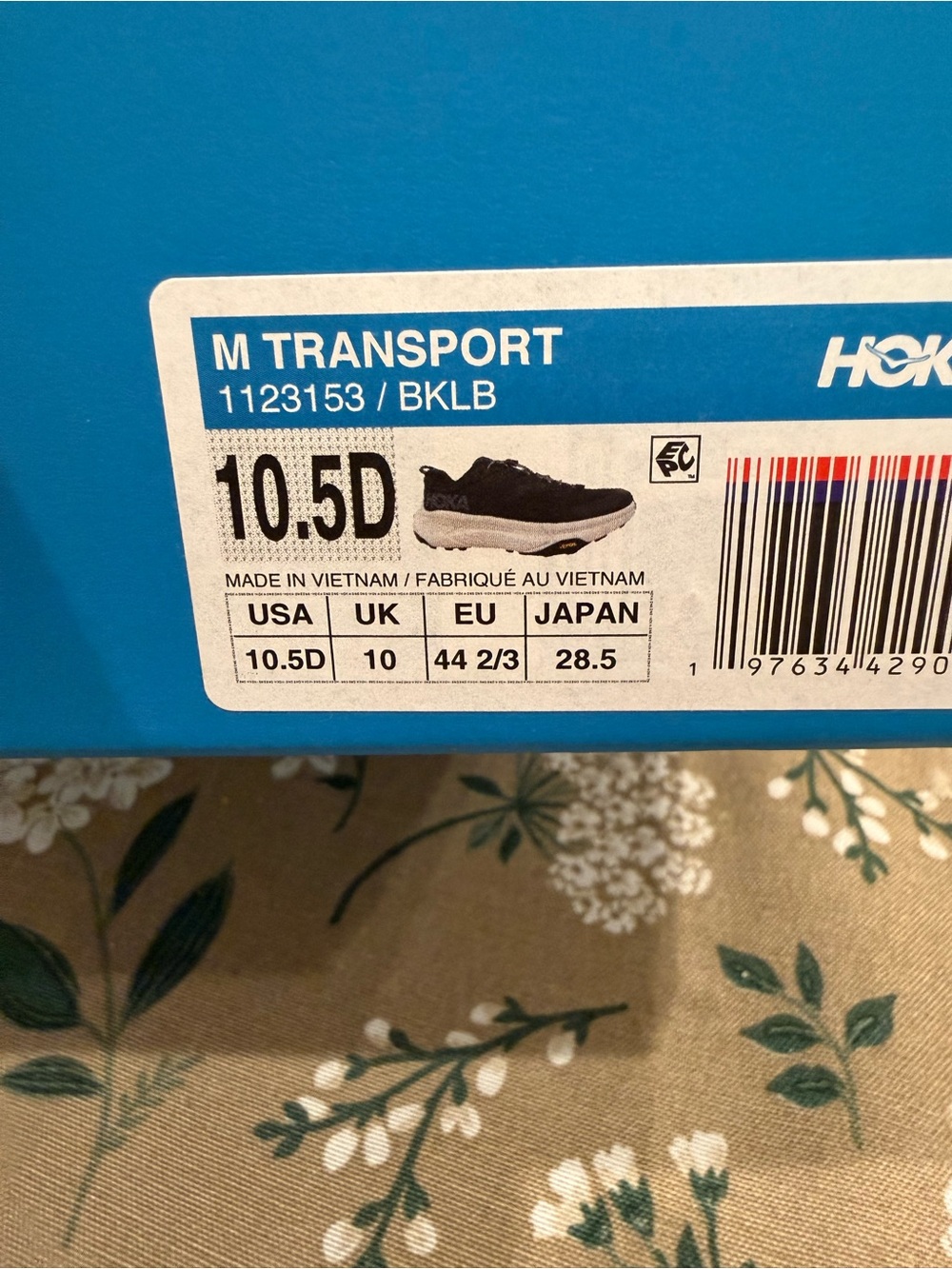 Hoka M Transport Shoe Box Label - Black
